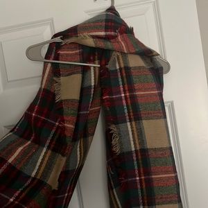 Holiday plaid blanket scarf